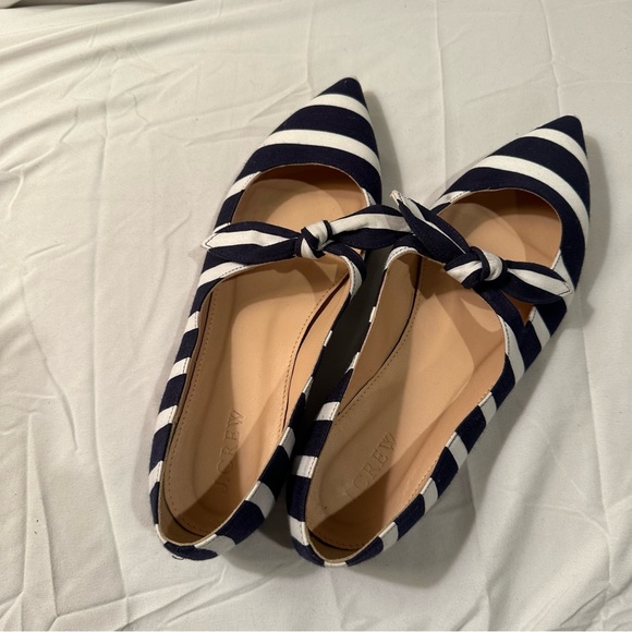 JCrew Navy & White striped shoes 👠 - Picture 4 of 7